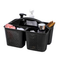 UUJOLY Plastic Portable Shower Caddy Basket Bucket Cleaning Shower Basket with Handle Compartments Storage Basket Organizer for Bathroom Kitchen College Dorm Sink Black